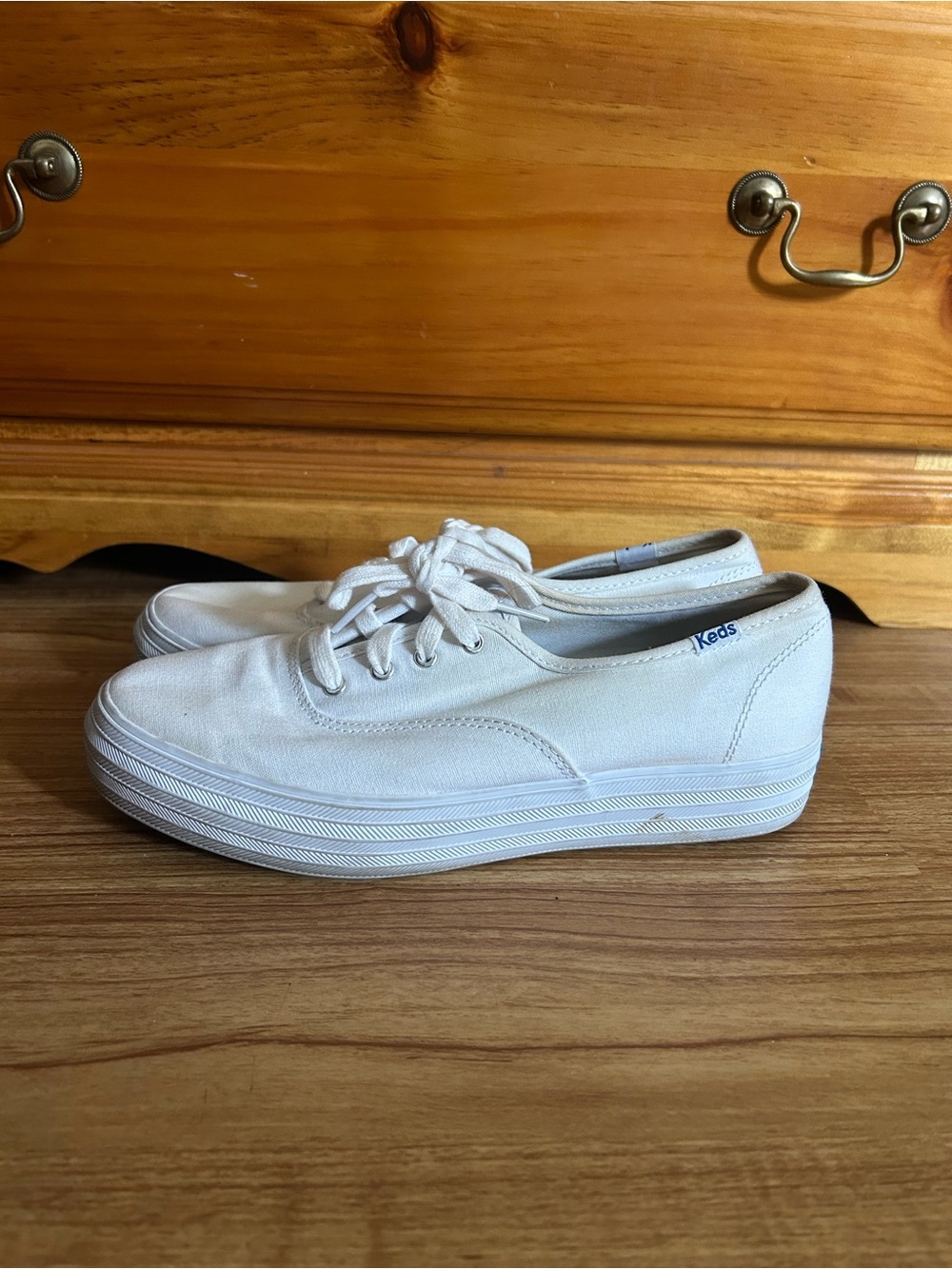 Keds White Canvas Lace-Up Sneakers - Picture 3 of 7
